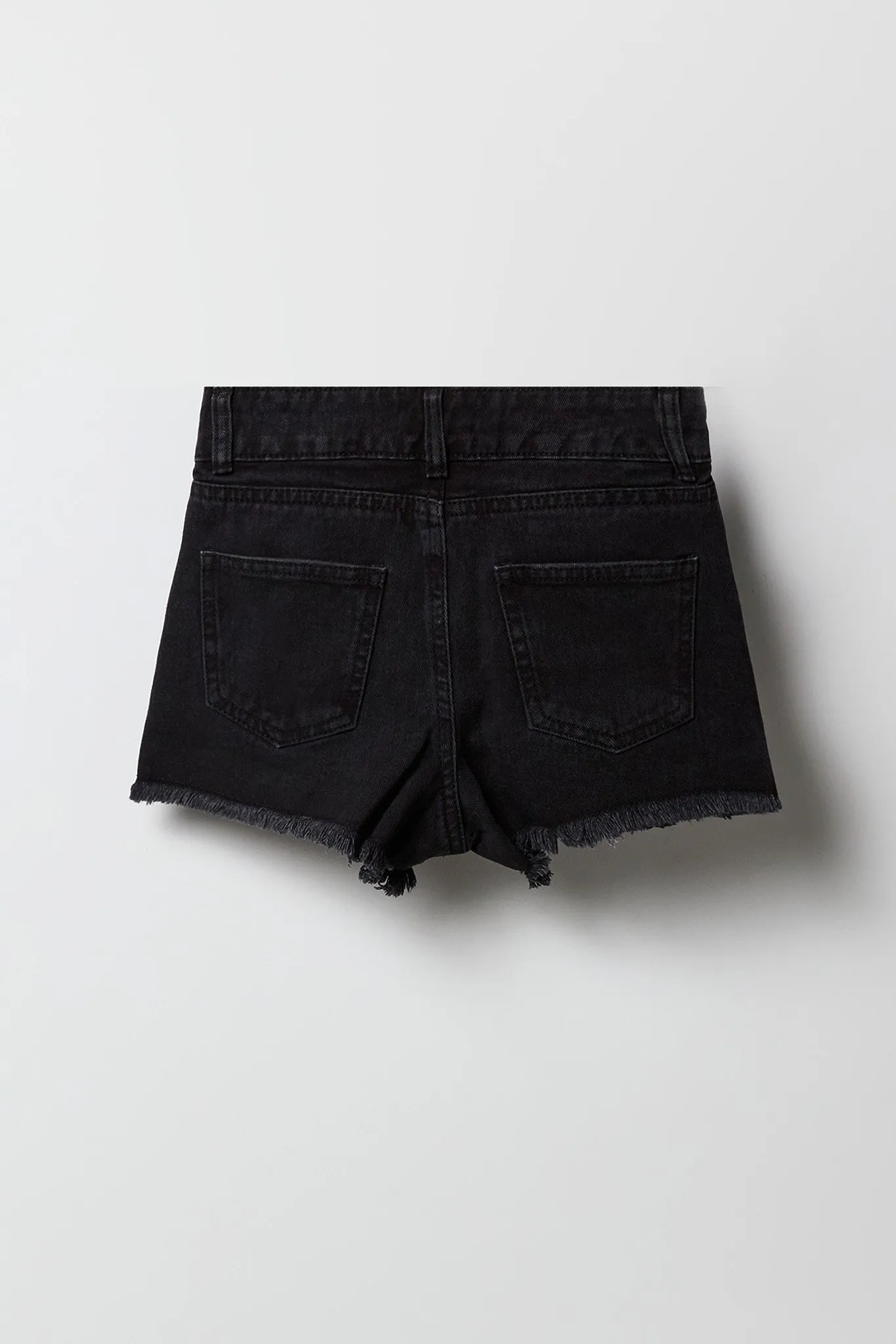 Short de plage d'aspect usé à taille haute pour fille
