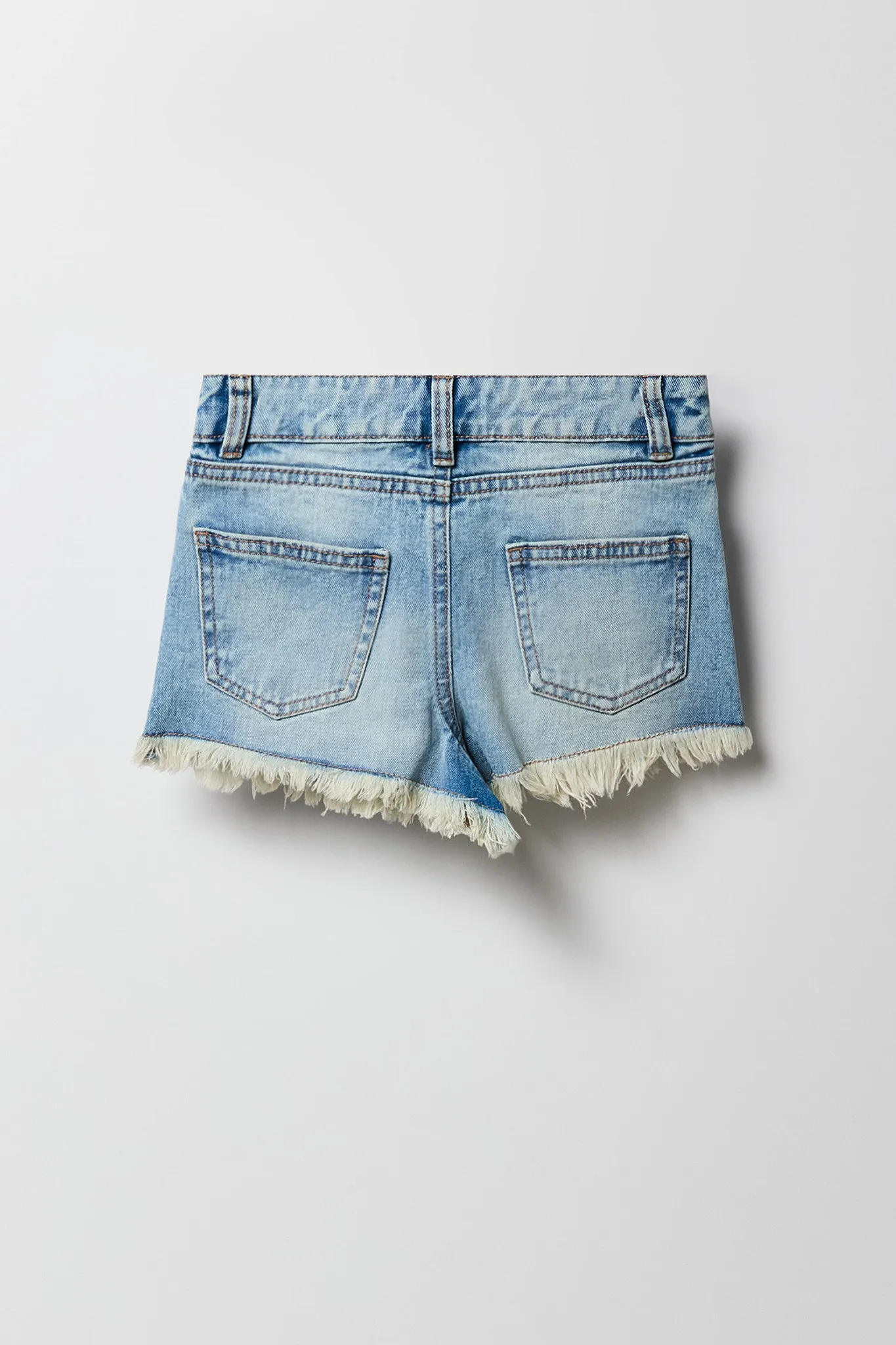 Short de plage  à taille hauteavec ourlet frangé pour fille