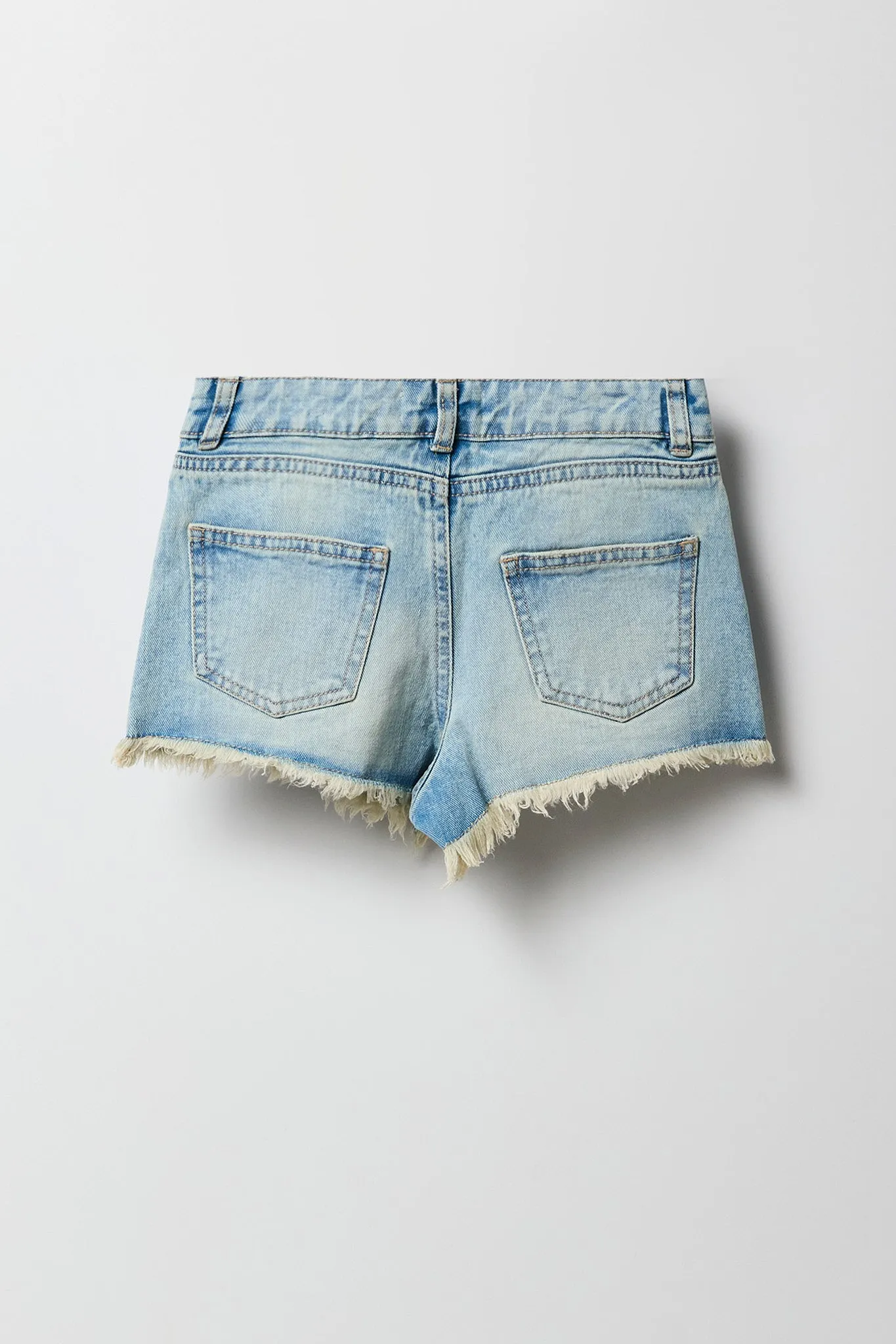 Short de plage  à taille hauteavec ourlet frangé pour fille