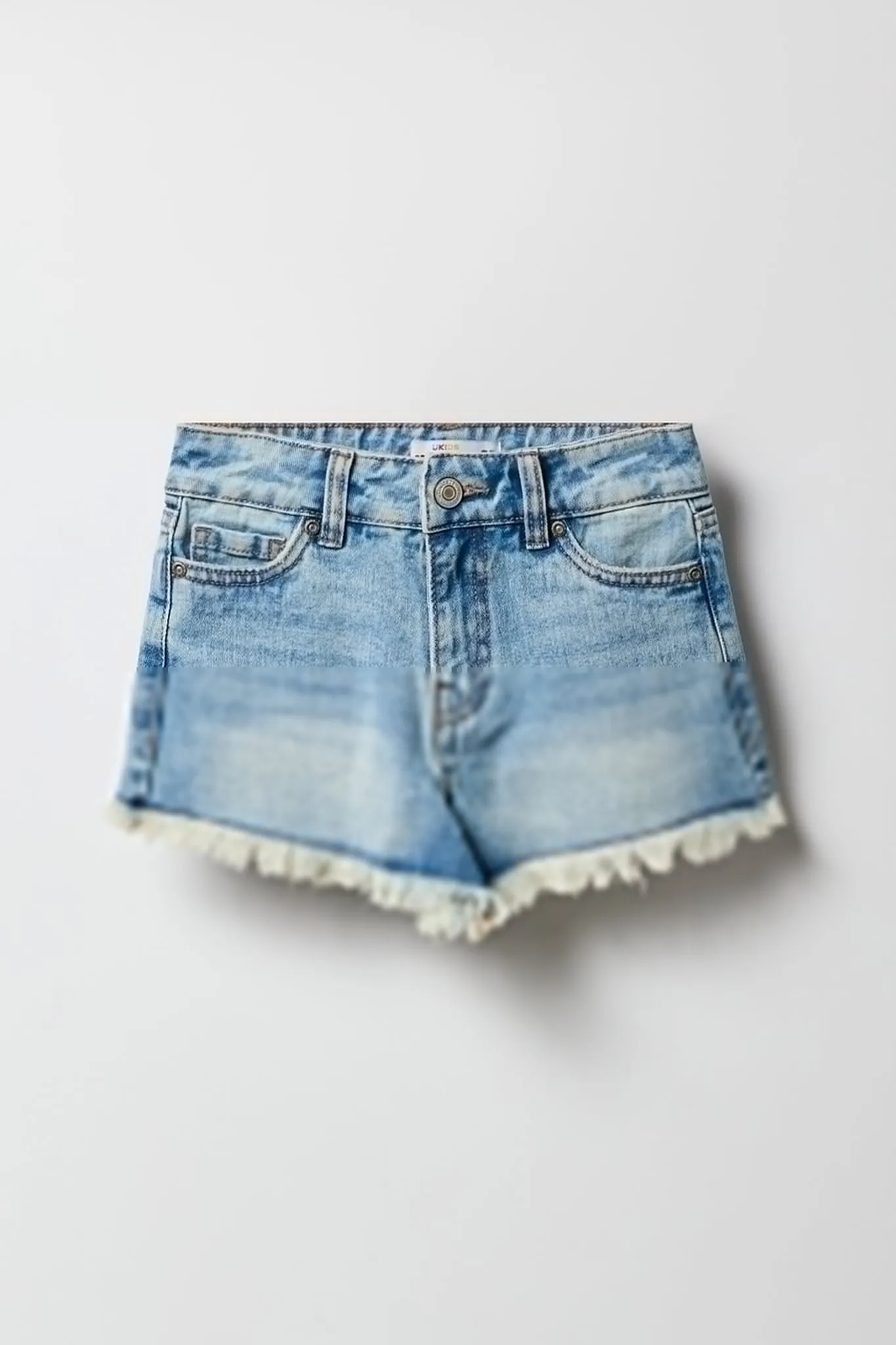 Short de plage  à taille hauteavec ourlet frangé pour fille