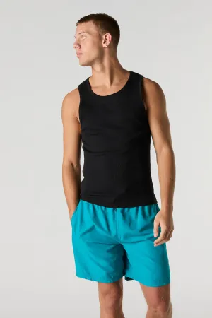 Short de surf uni à taille coulissante