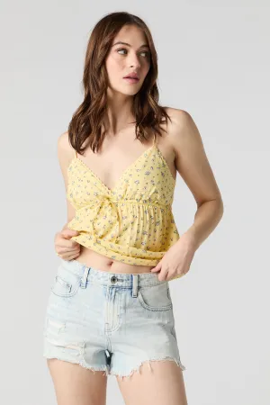 Short en denim d'aspect usé délavé à l'acide vintage