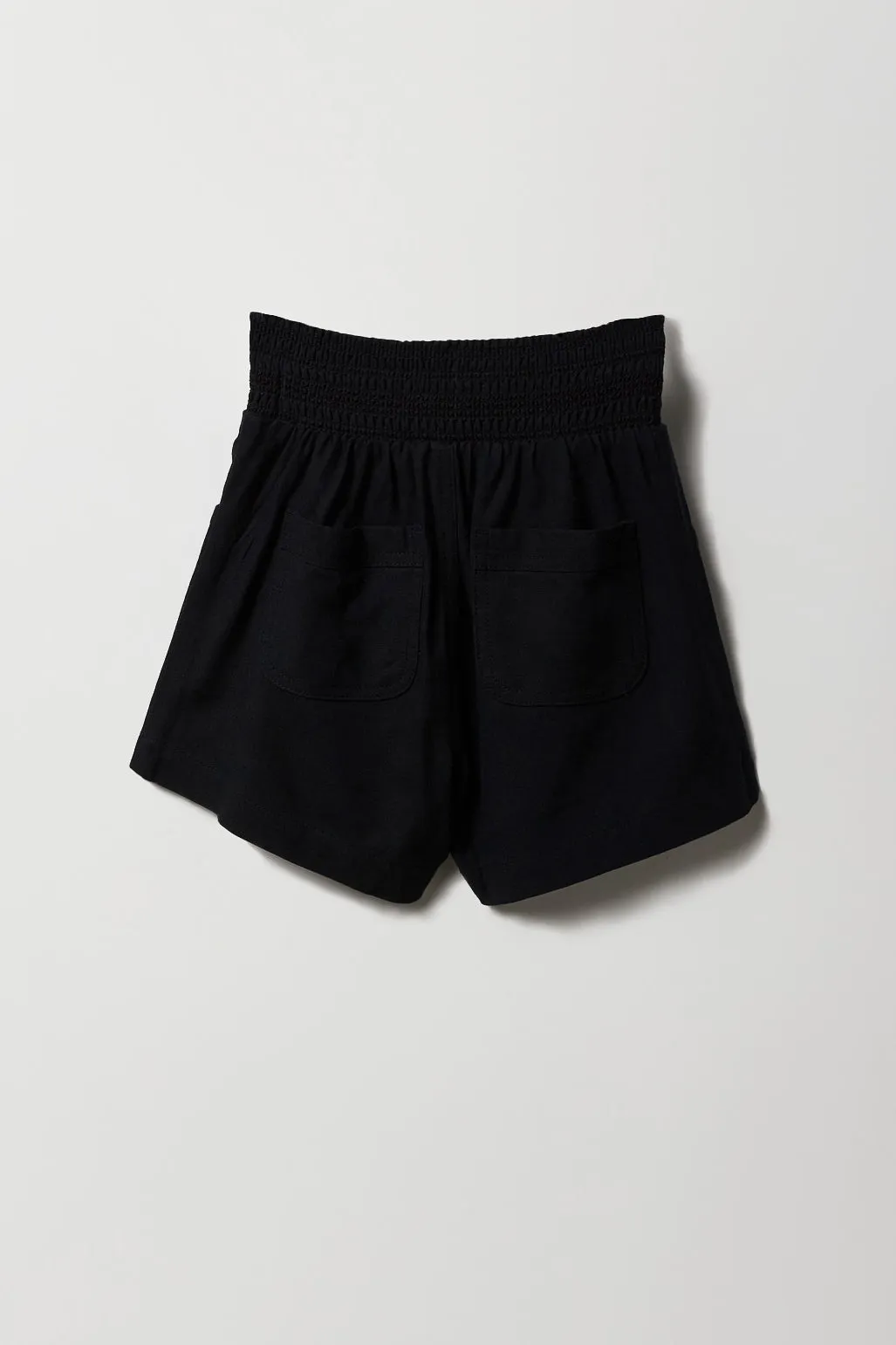 Short en lin à taille smockée pour fille