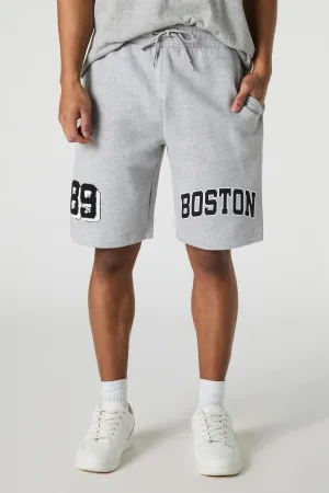 Short en molleton avec motif brodé Boston en chenille