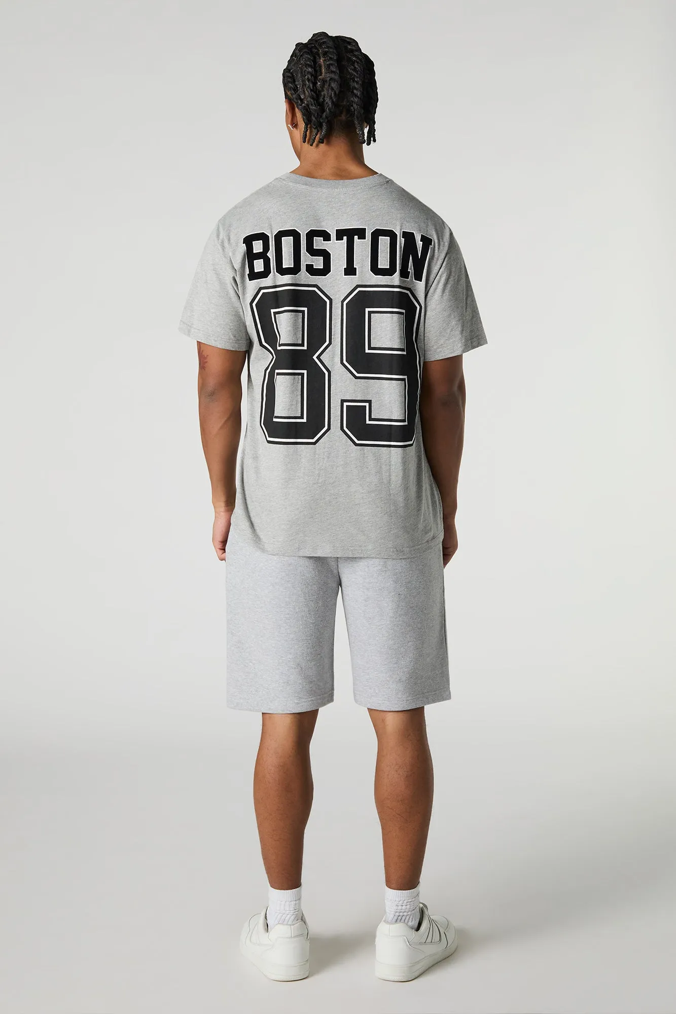 Short en molleton avec motif brodé Boston en chenille