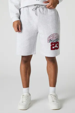 Short en molleton avec motif brodé Chicago en chenille