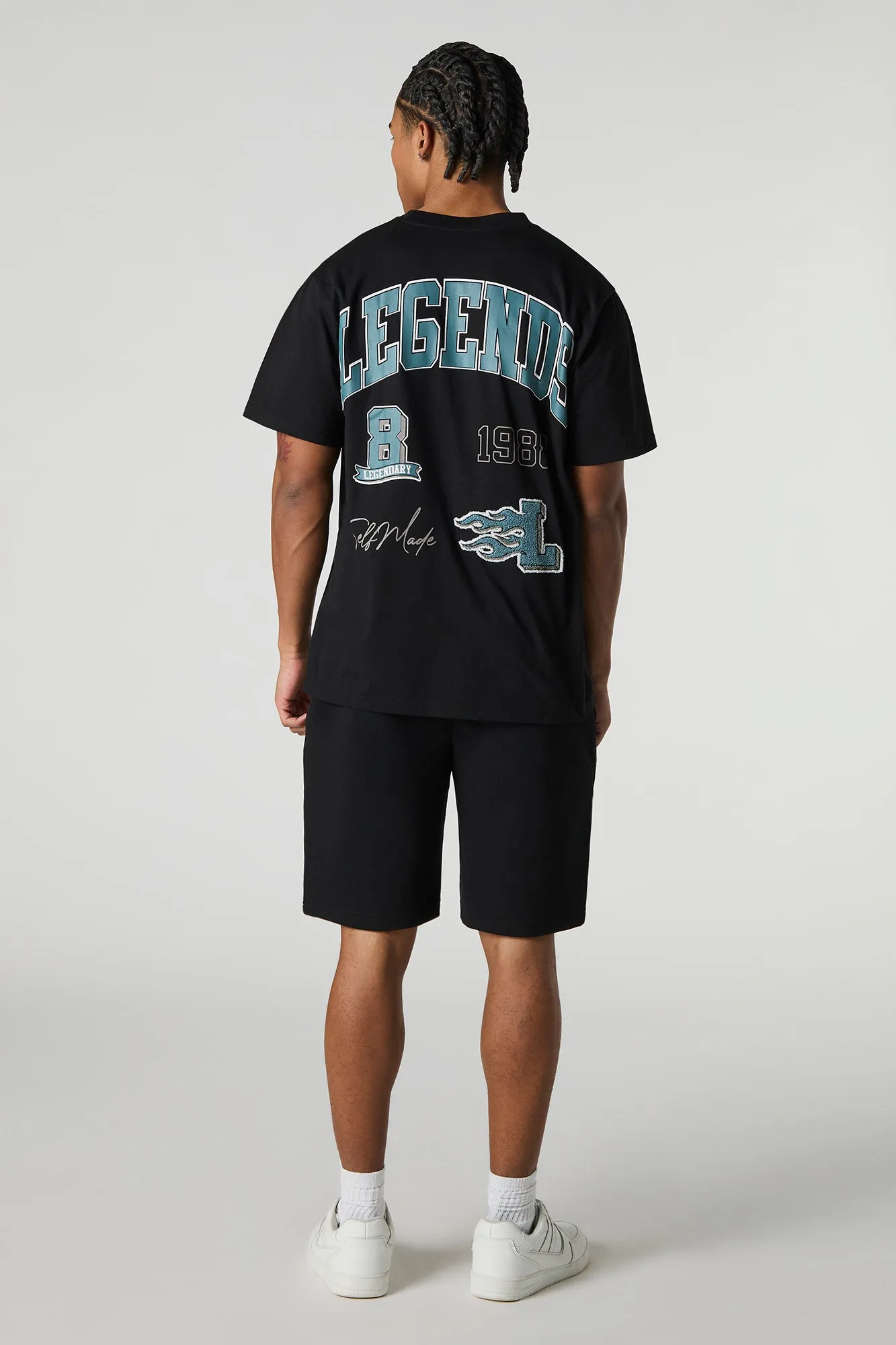 Short en molleton avec motif brodé Legend en chenille
