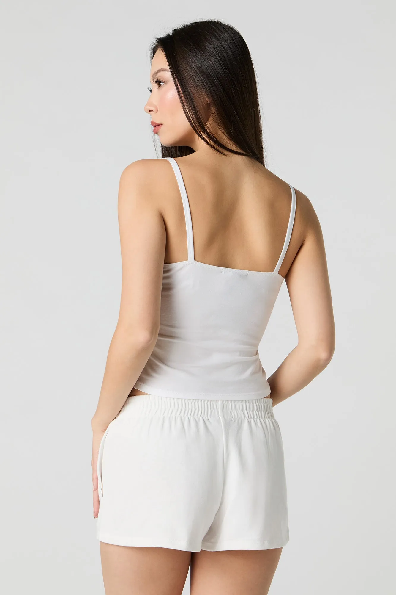 Short en molleton avec motif brodé