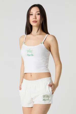 Short en molleton avec motif brodé