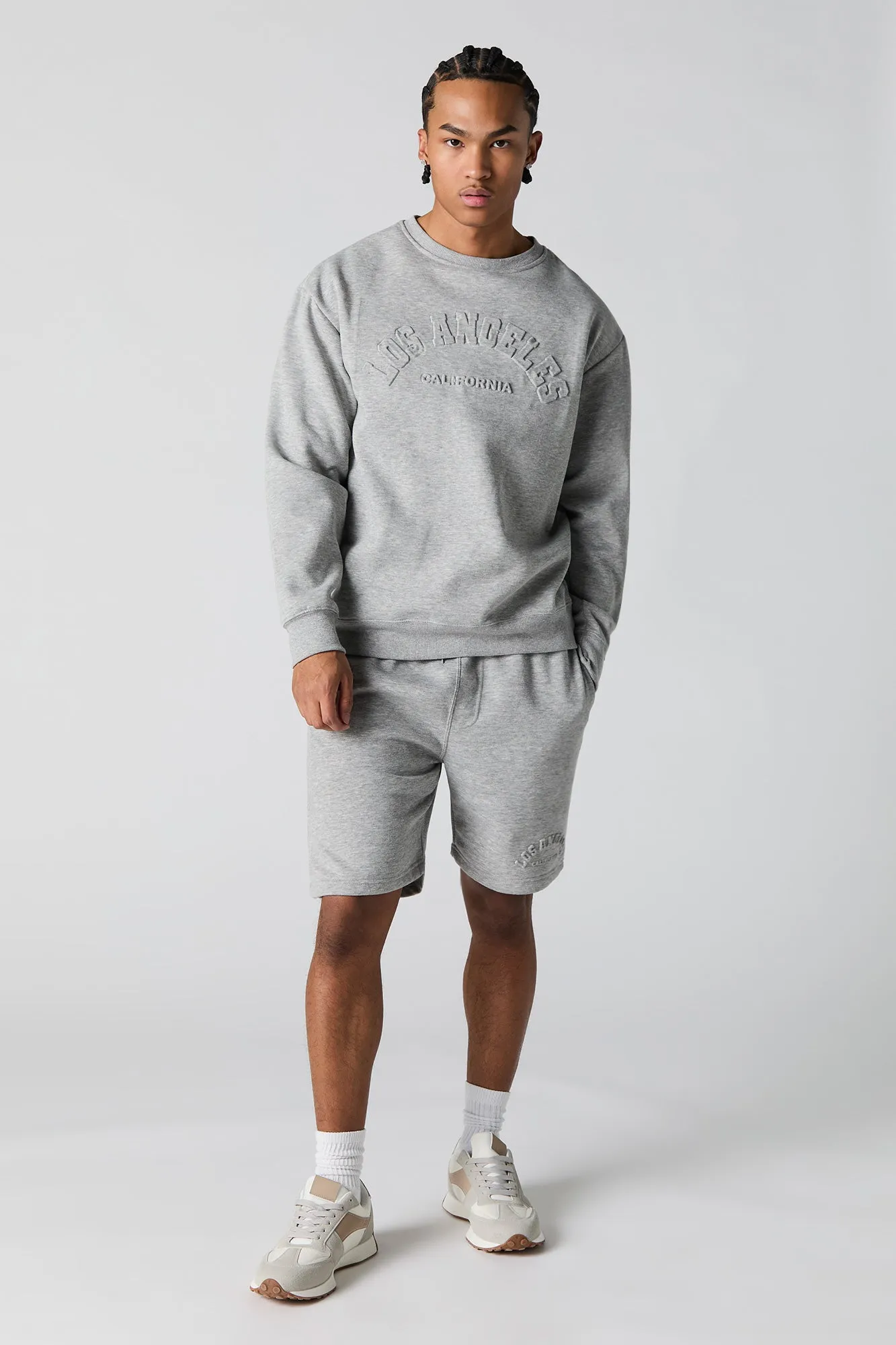 Short en molleton avec motif City embossé