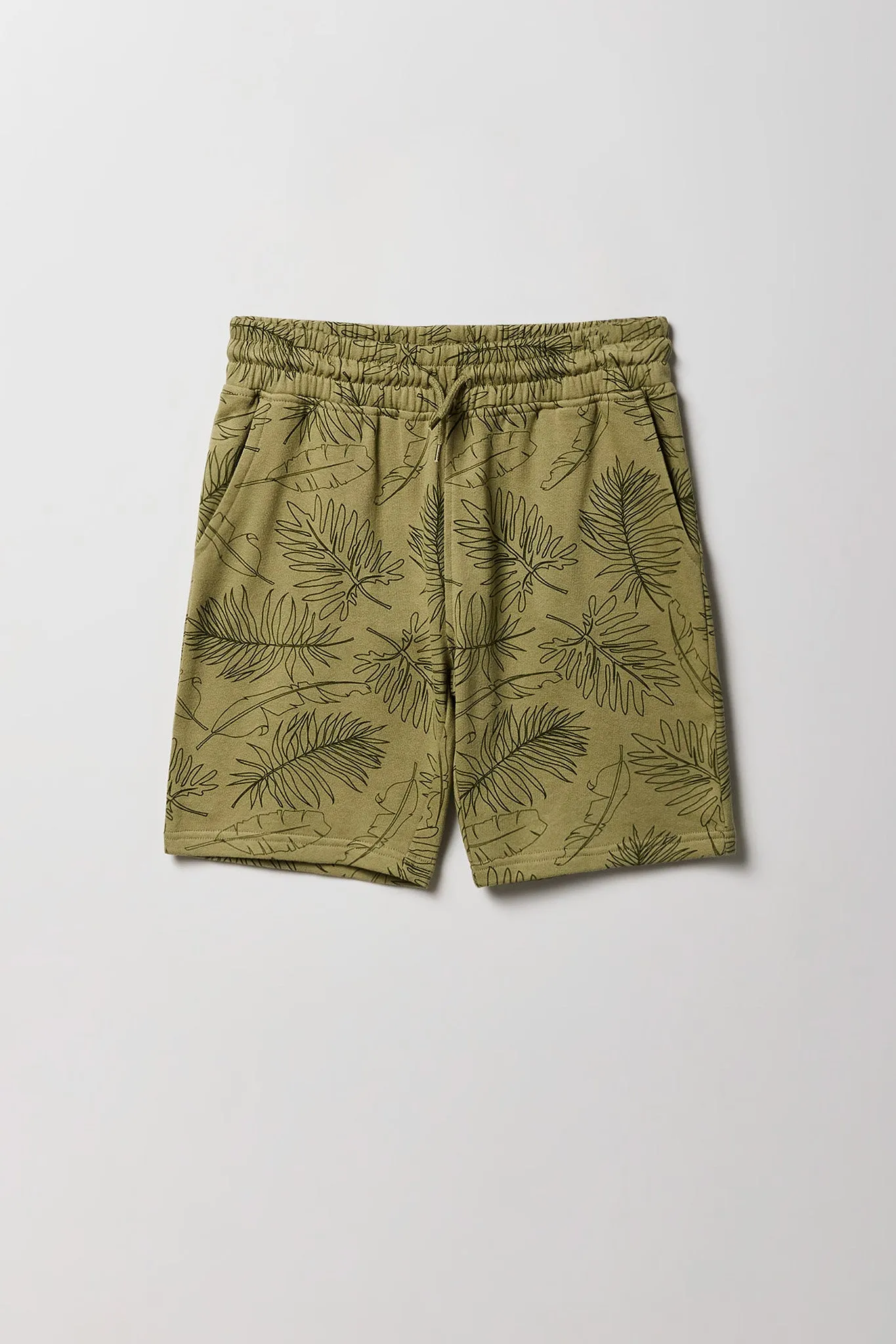 Short en molleton avec motif tropical pour garçon