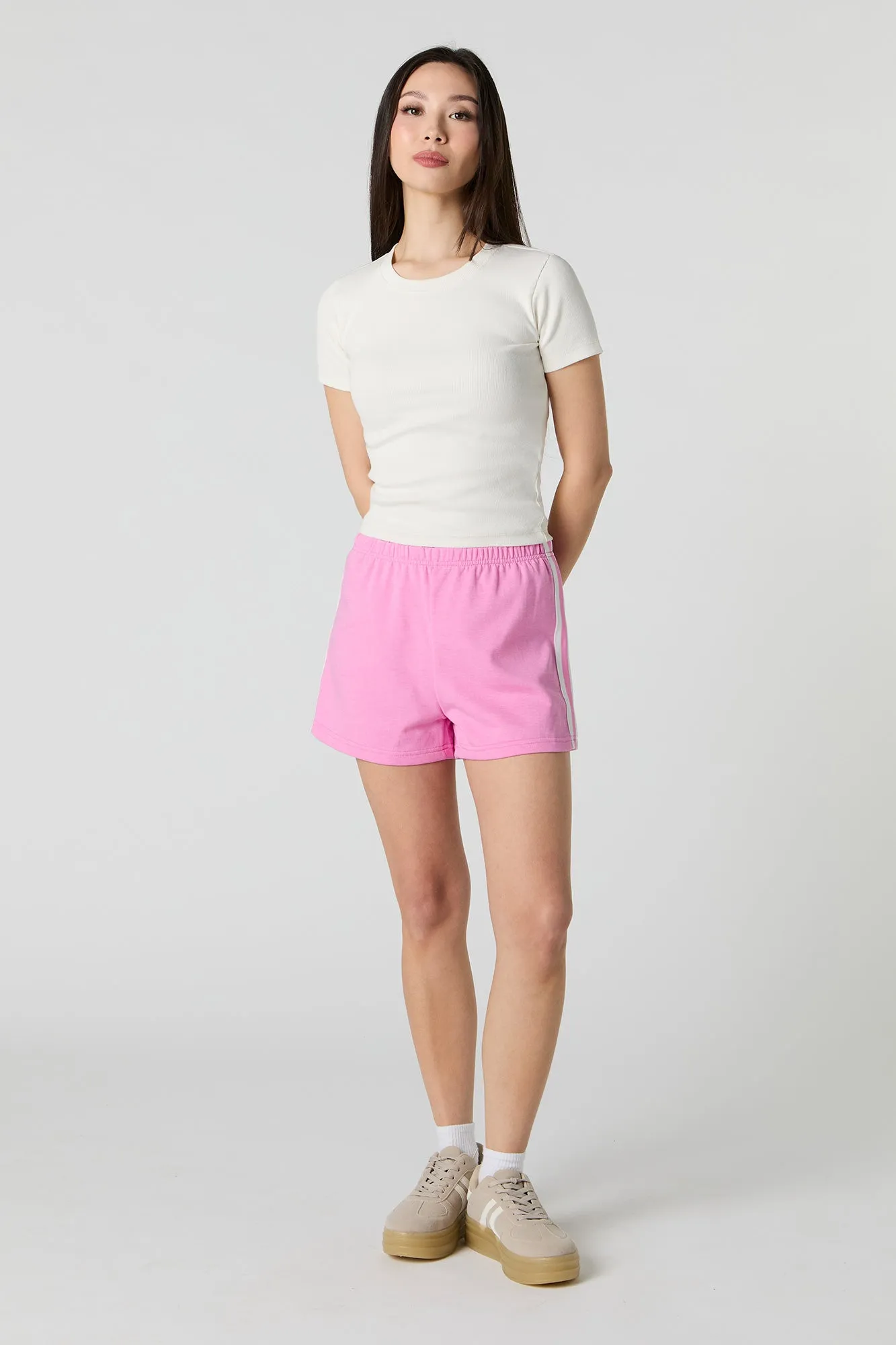 Short en molleton avec rayures latérales