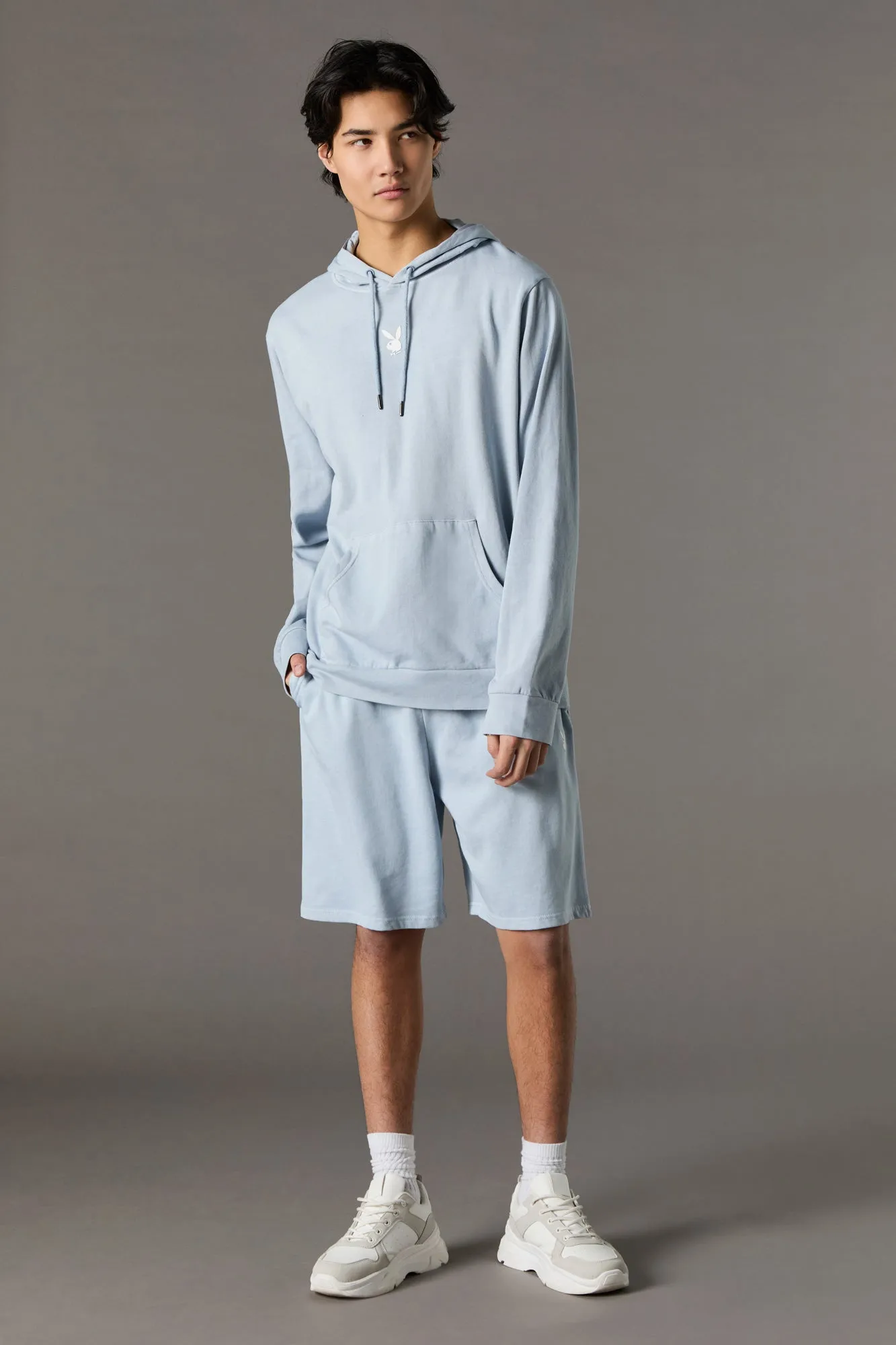 Short en molleton délavé avec imprimé Playboy High Density