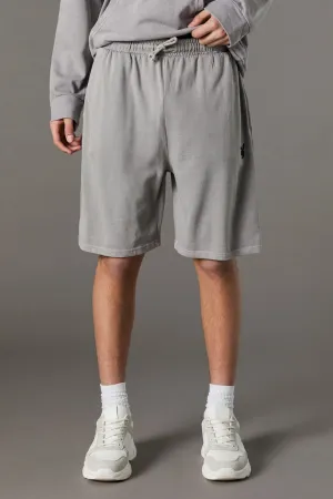 Short en molleton délavé avec imprimé Playboy High Density