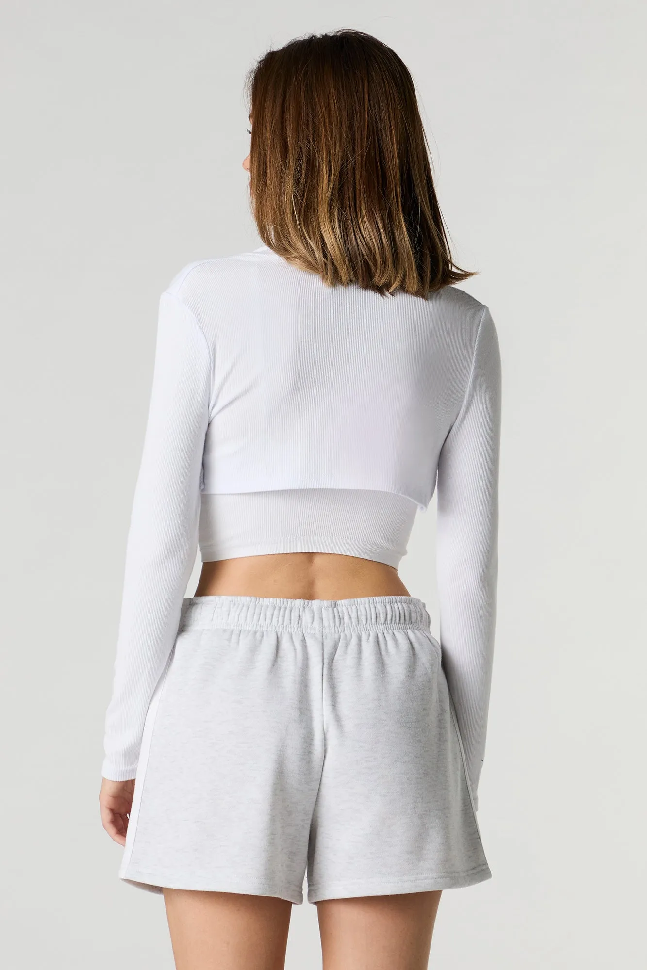 Short en molleton imprimé avec rayures latérales