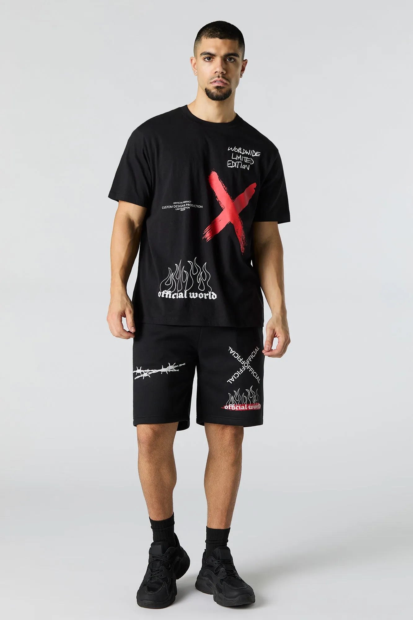 Short en molleton à imprimé Official World