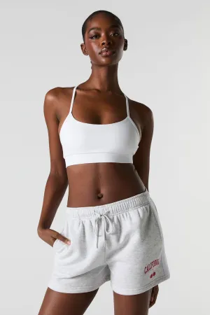 Short en molleton imprimé à taille haute