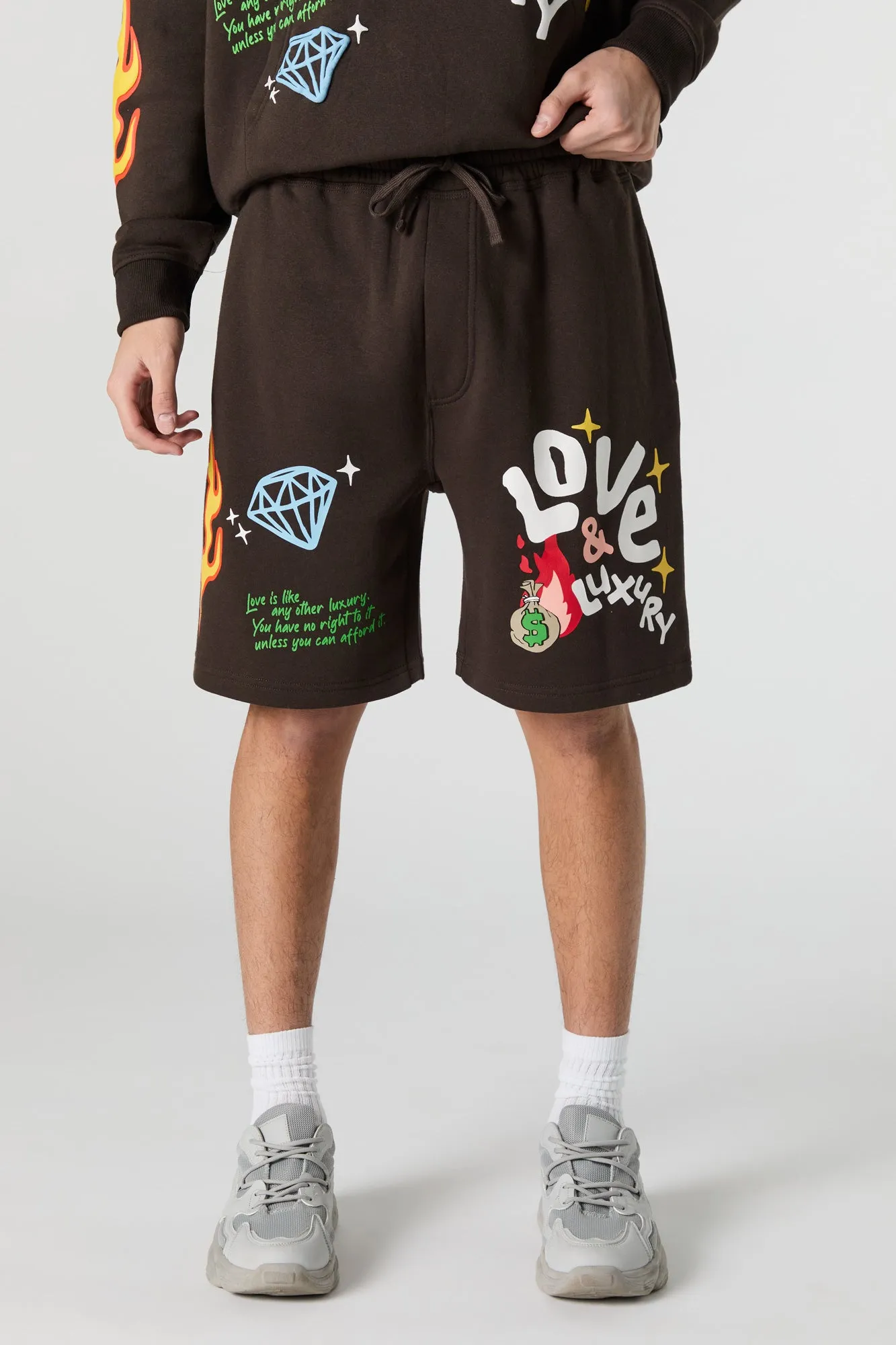Short en molleton imprimé