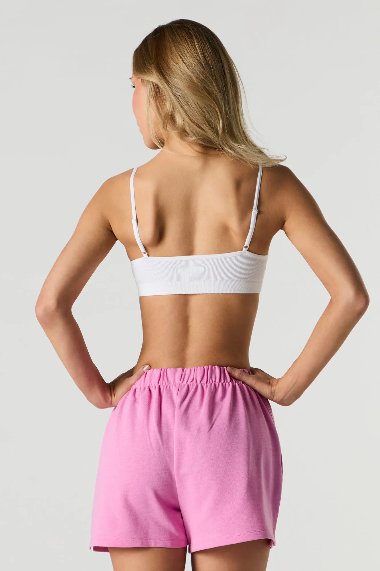 Short en tissu bouclette avec motif
