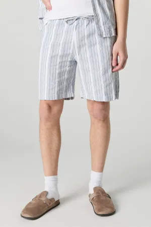 Short en tricot rayé à taille coulissante