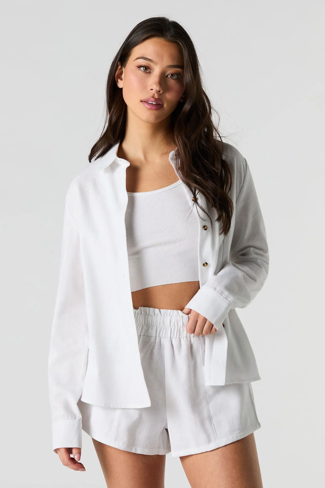 Short fluide en mélange de lin