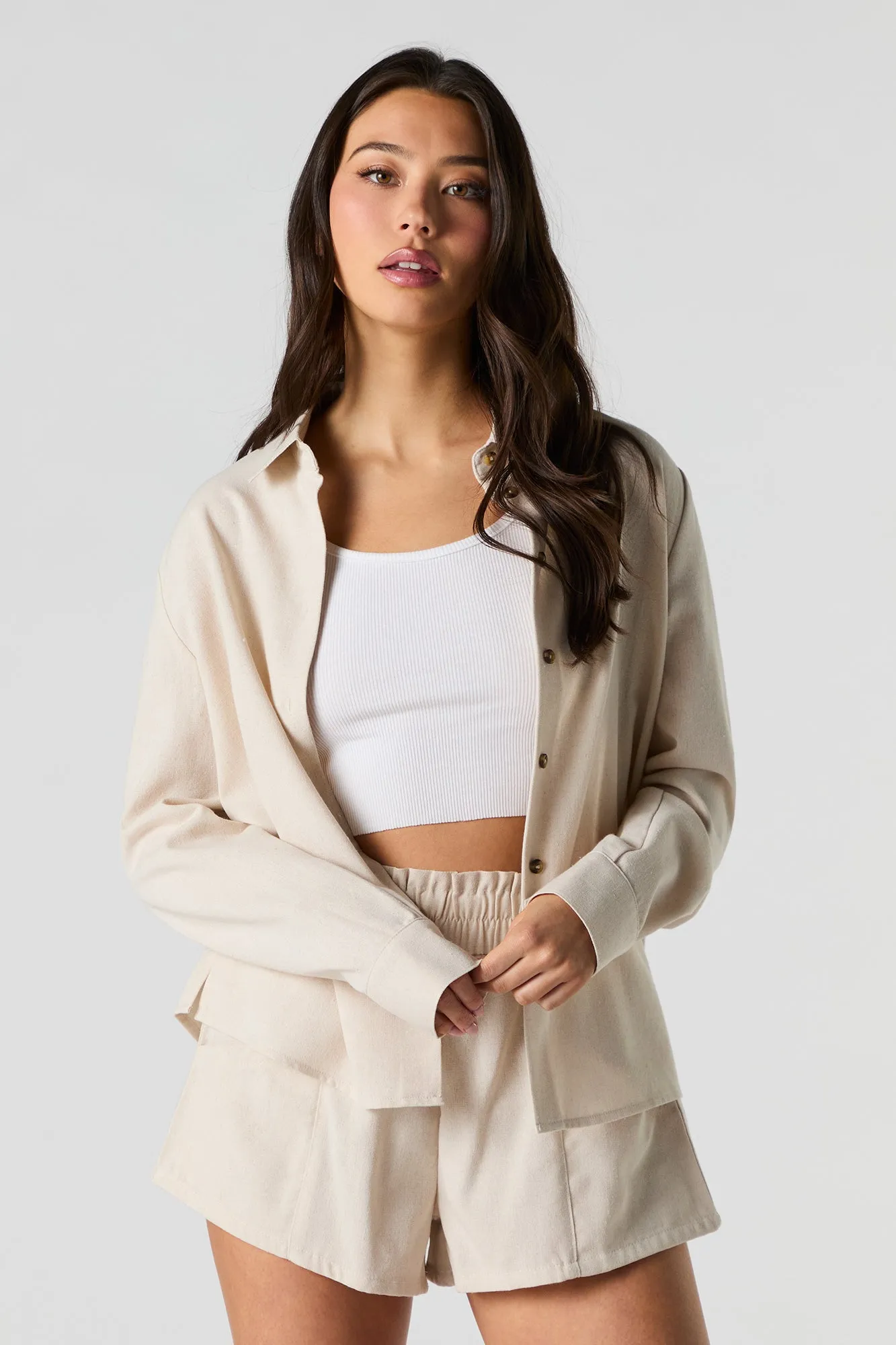 Short fluide en mélange de lin