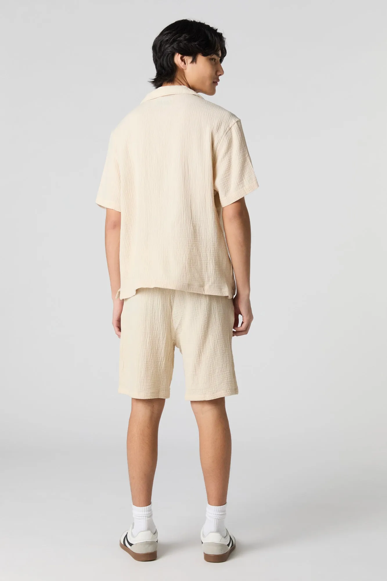 Short froissé à taille coulissante