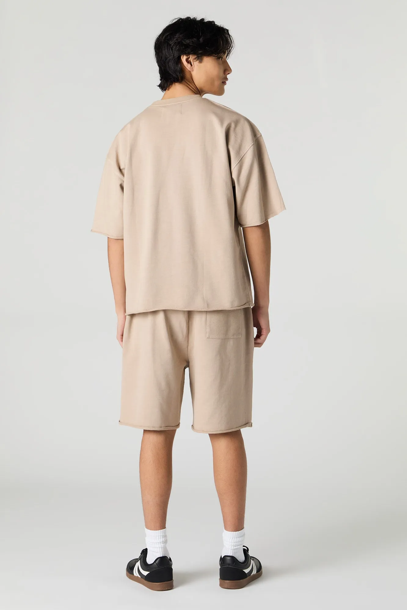 Short long en molleton délavé