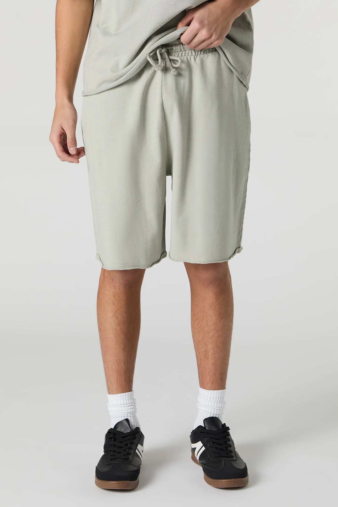 Short long en molleton délavé