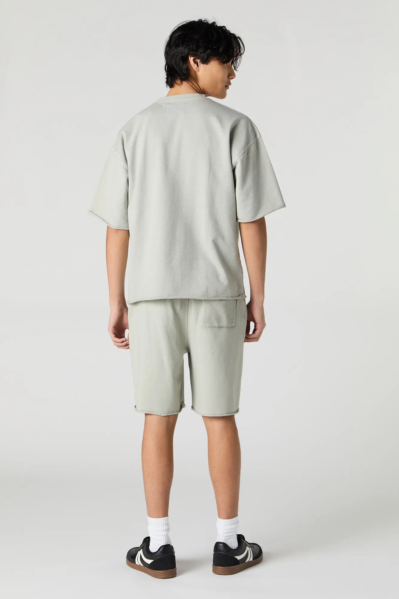 Short long en molleton délavé
