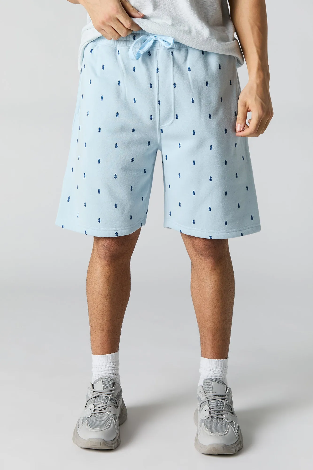 Short long en molleton à imprimé Summer