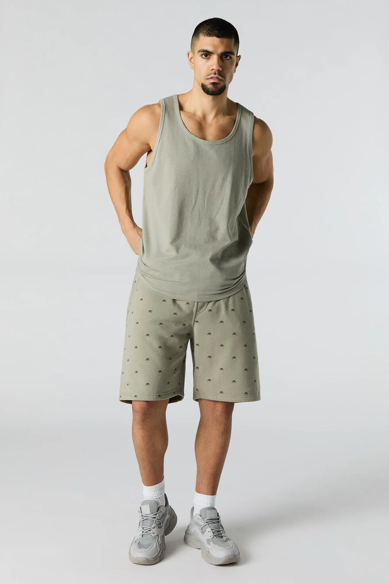 Short long en molleton à imprimé Summer