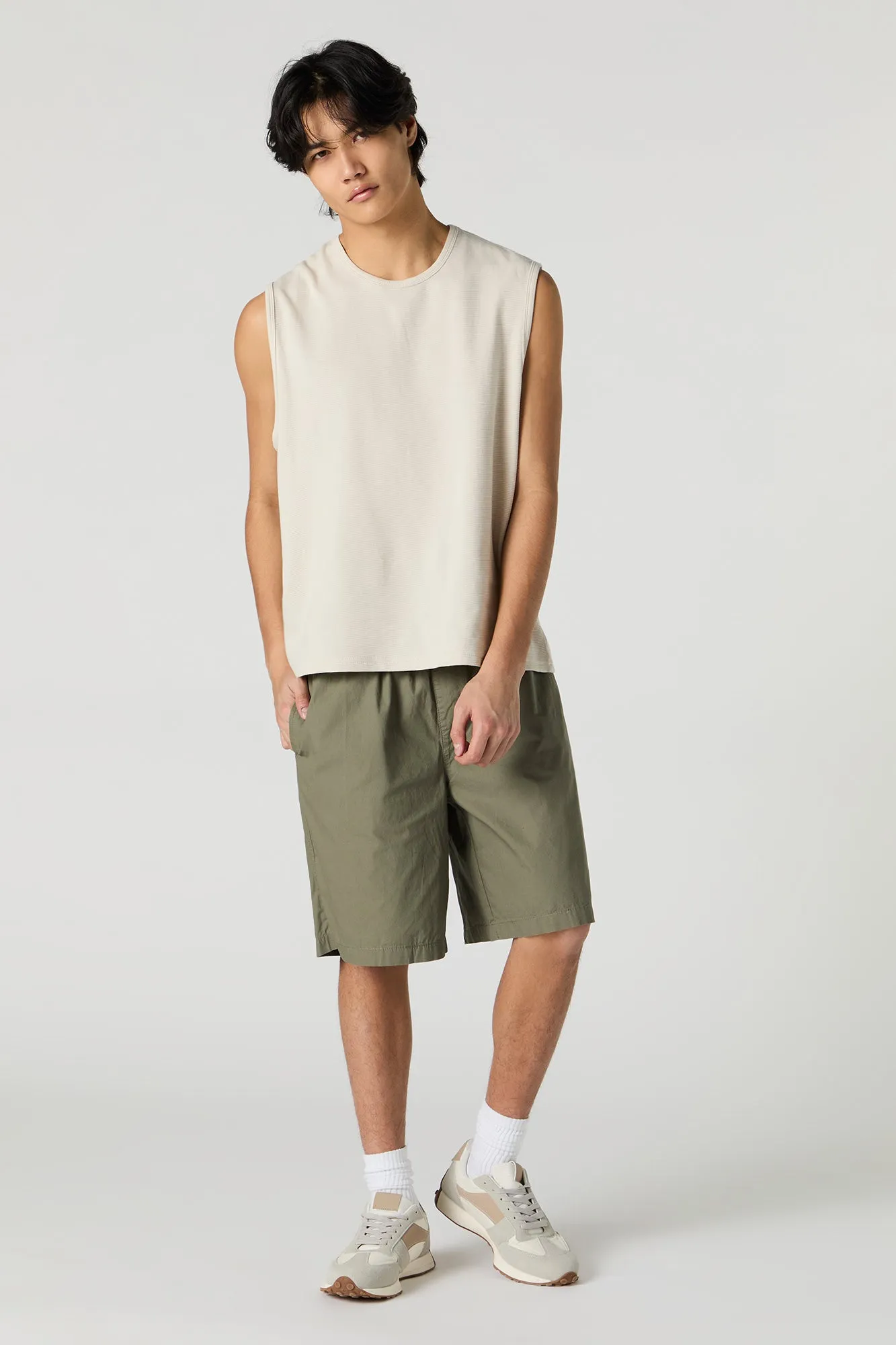 Short long à taille coulissante