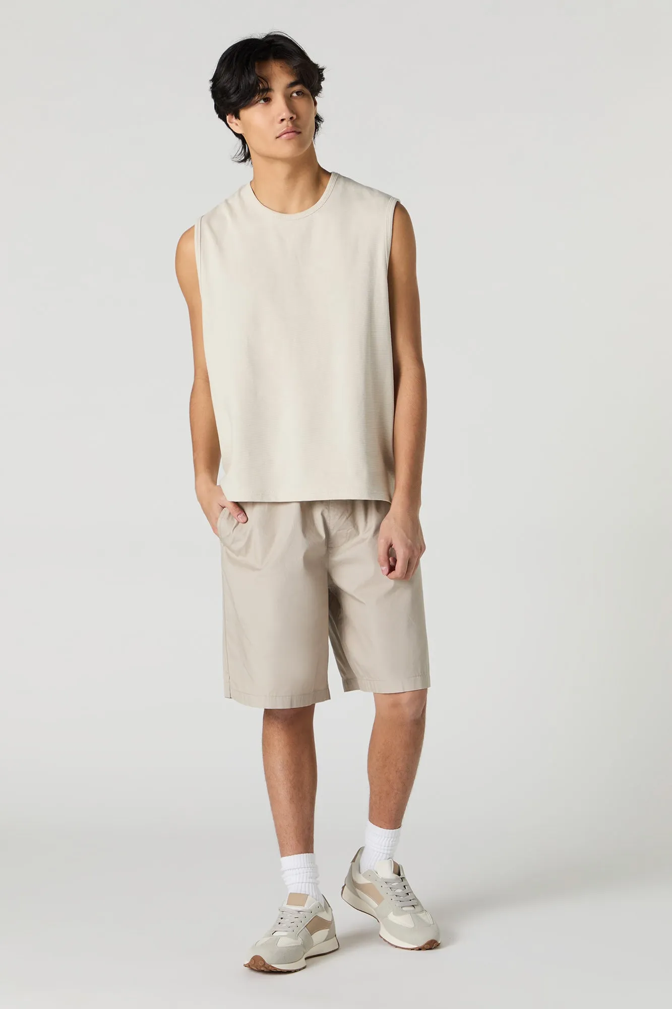 Short long à taille coulissante