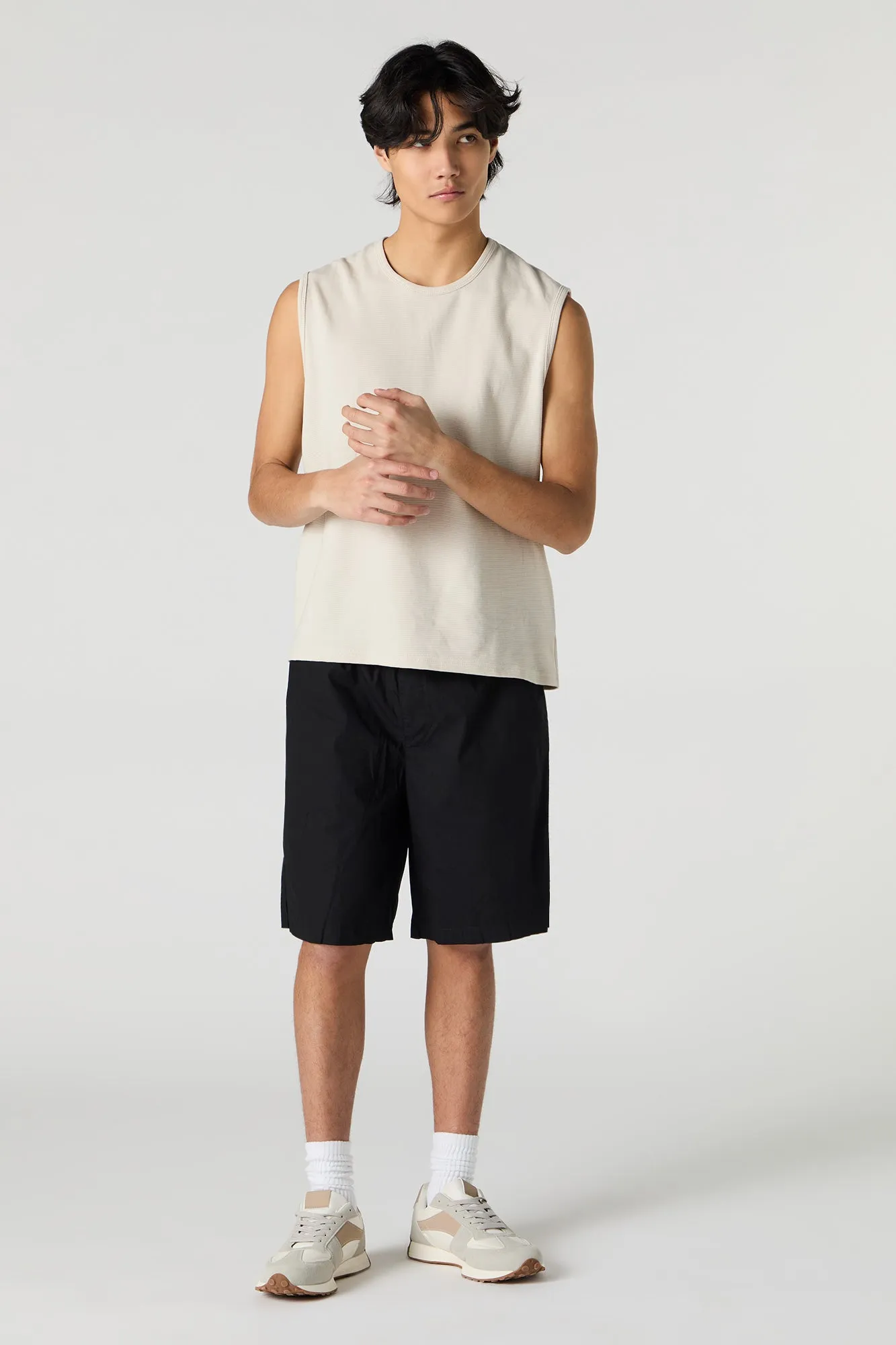 Short long à taille coulissante