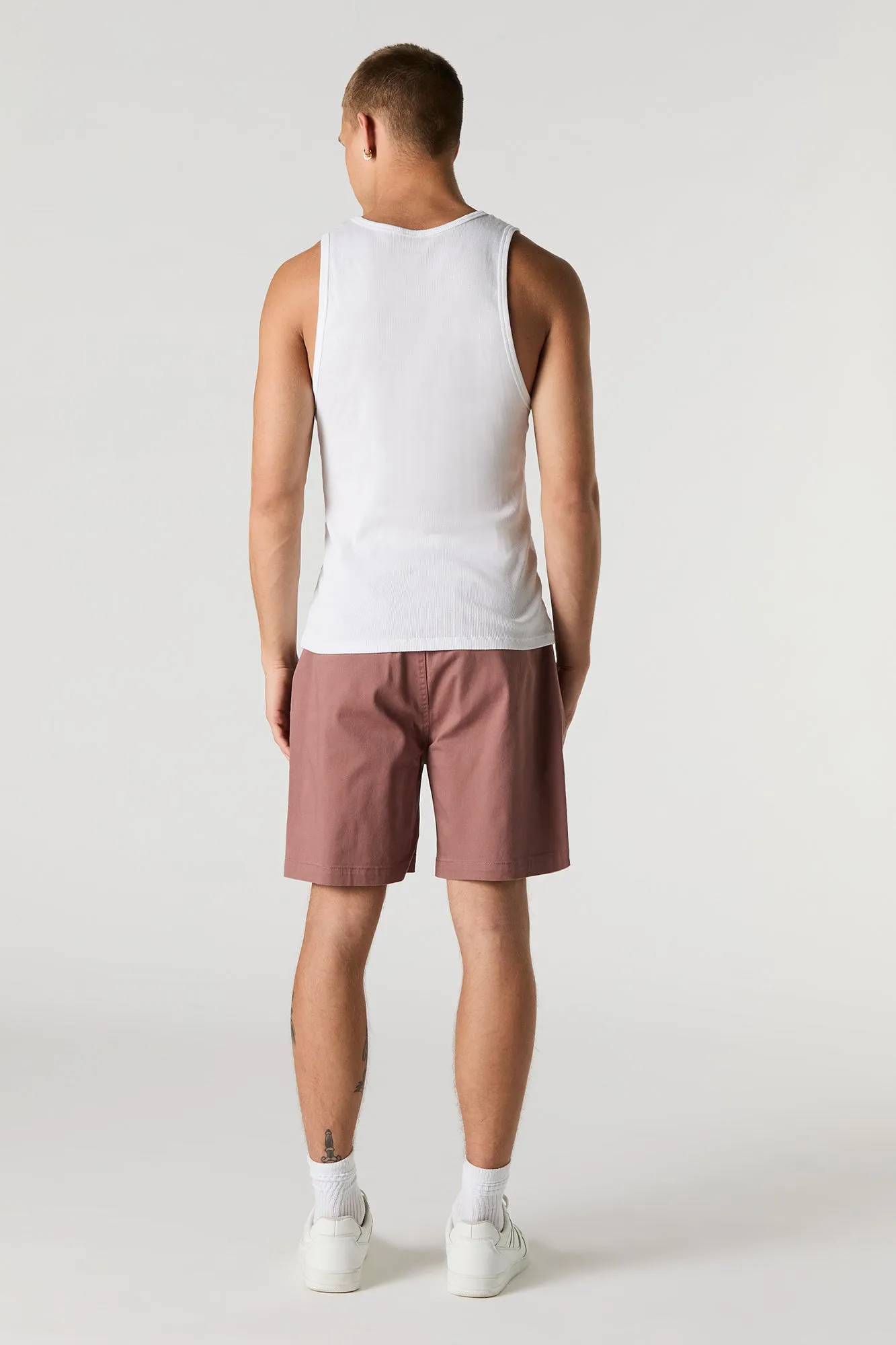 Short mi-long à taille coulissante