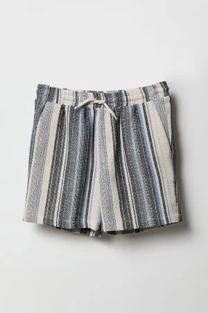 Short texturé rayé à taille coulissante pour garçon