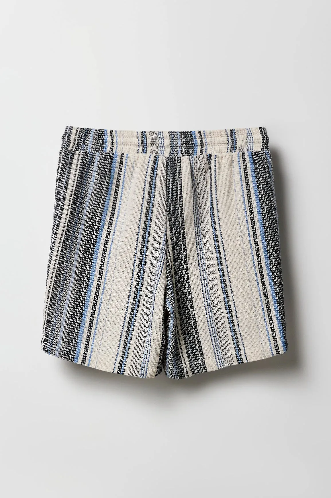 Short texturé rayé à taille coulissante pour garçon