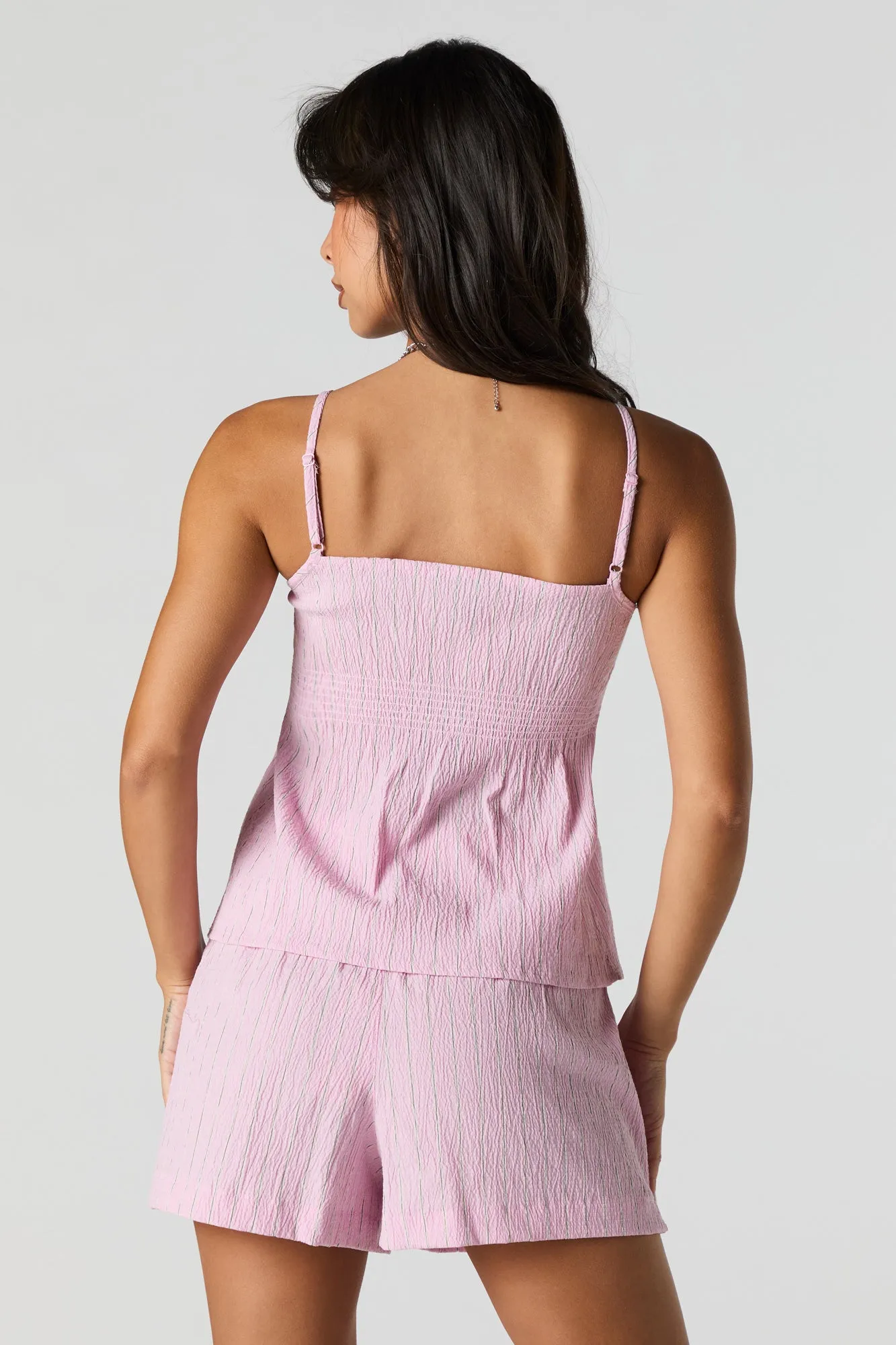 Short texturé rayé