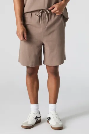 Short texturé à taille coulissante