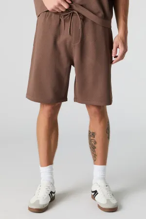 Short texturé à taille coulissante