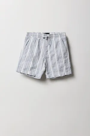 Short tissé texturé rayé pour garçon