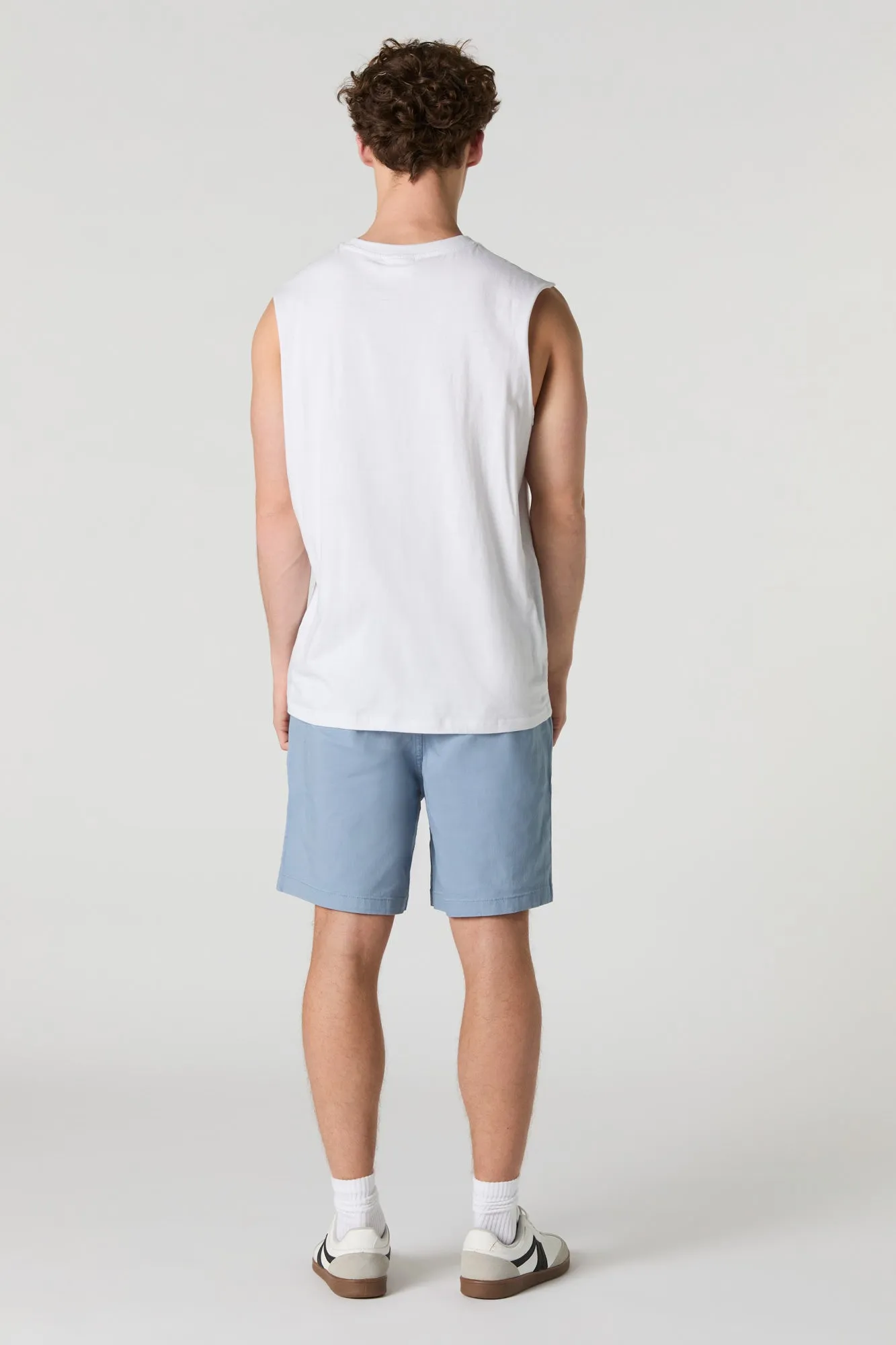 Short uni à taille coulissante