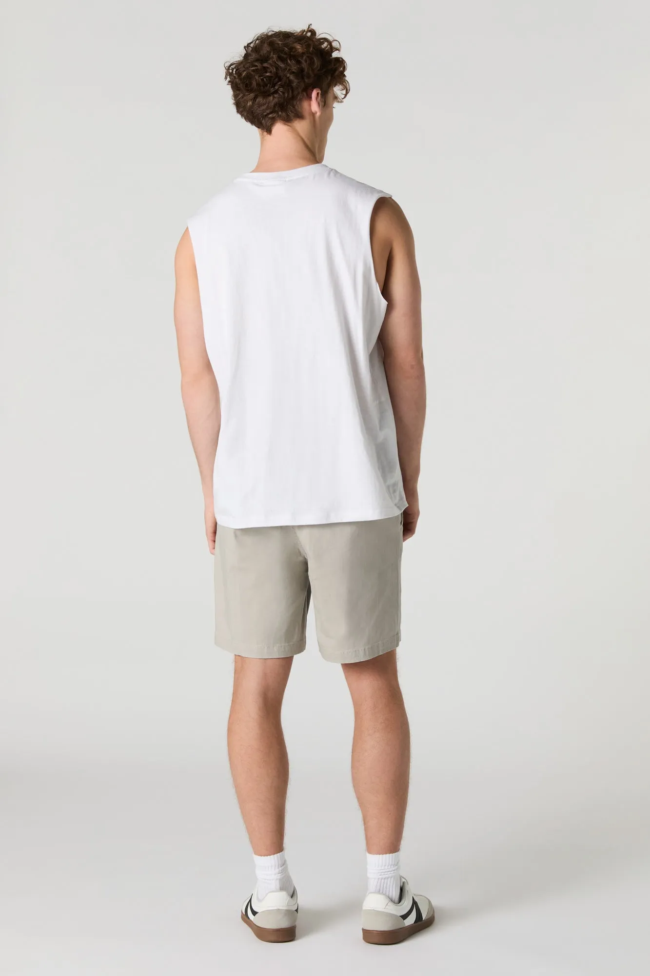Short uni à taille coulissante