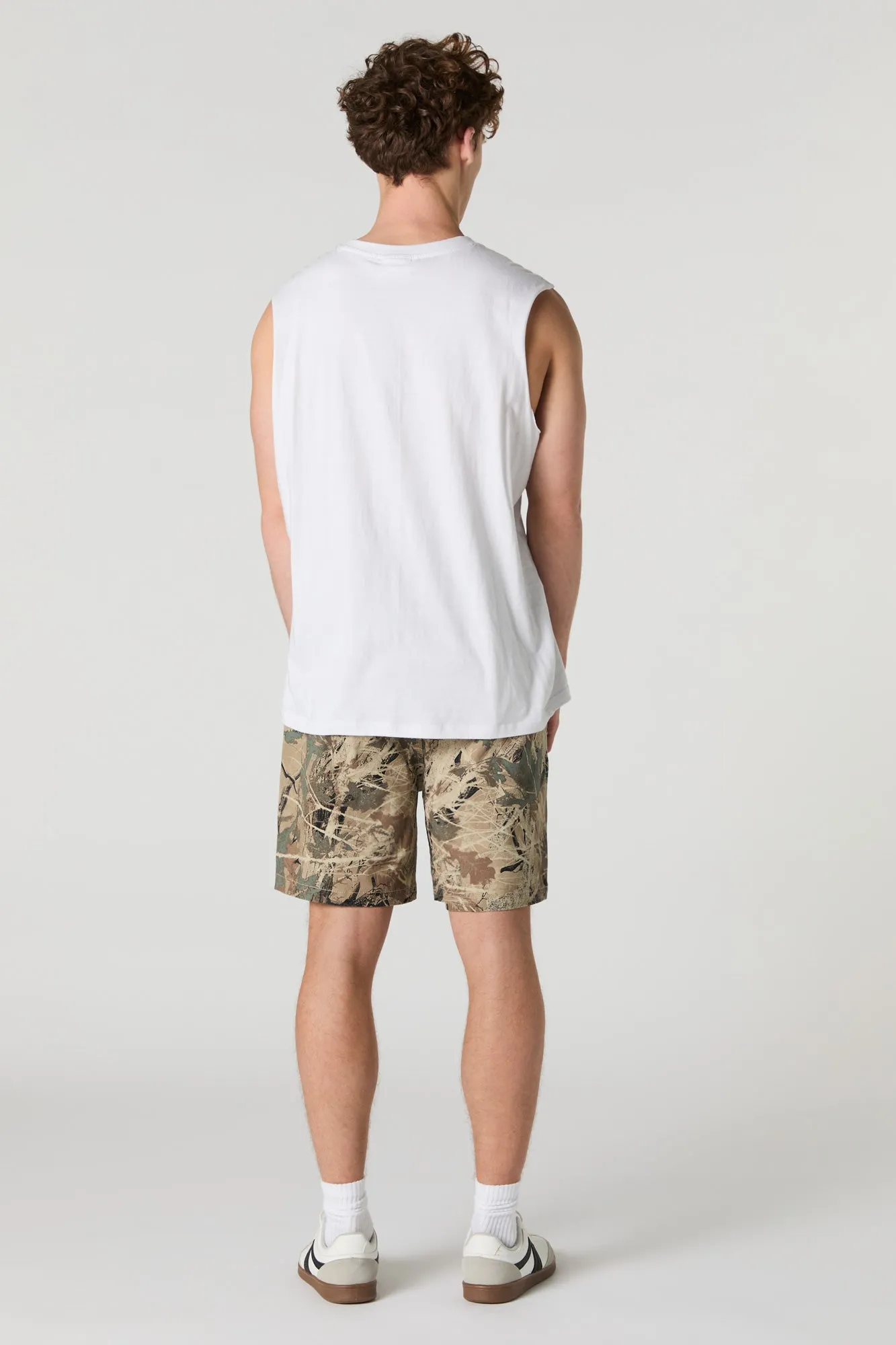 Short uni à taille coulissante