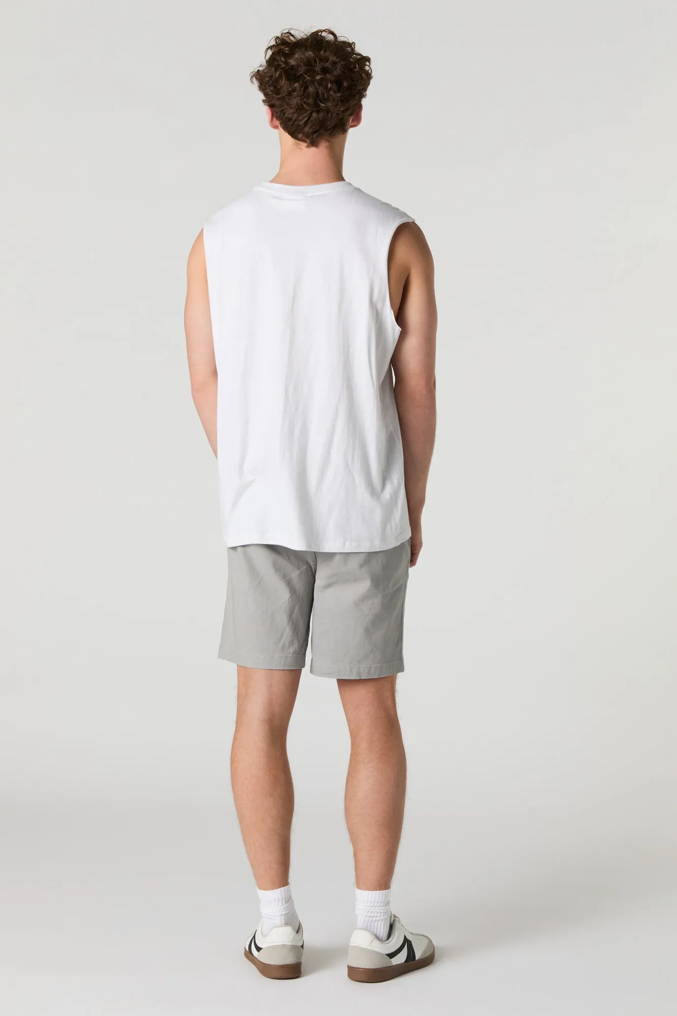 Short uni à taille coulissante