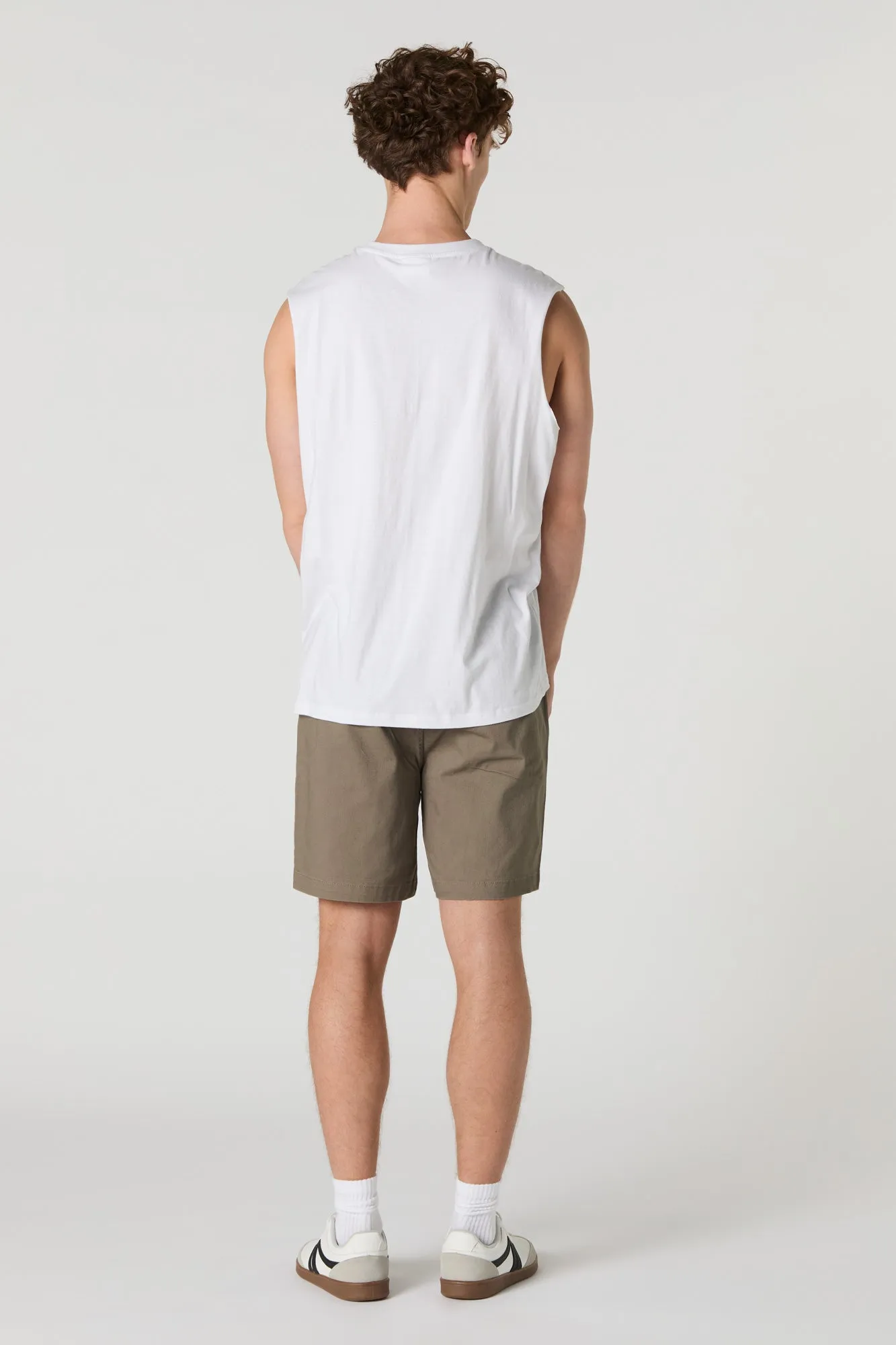 Short uni à taille coulissante