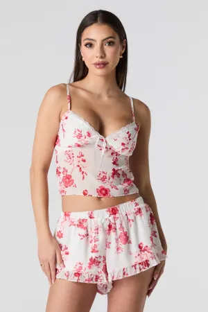 Short volanté en chiffon imprimé