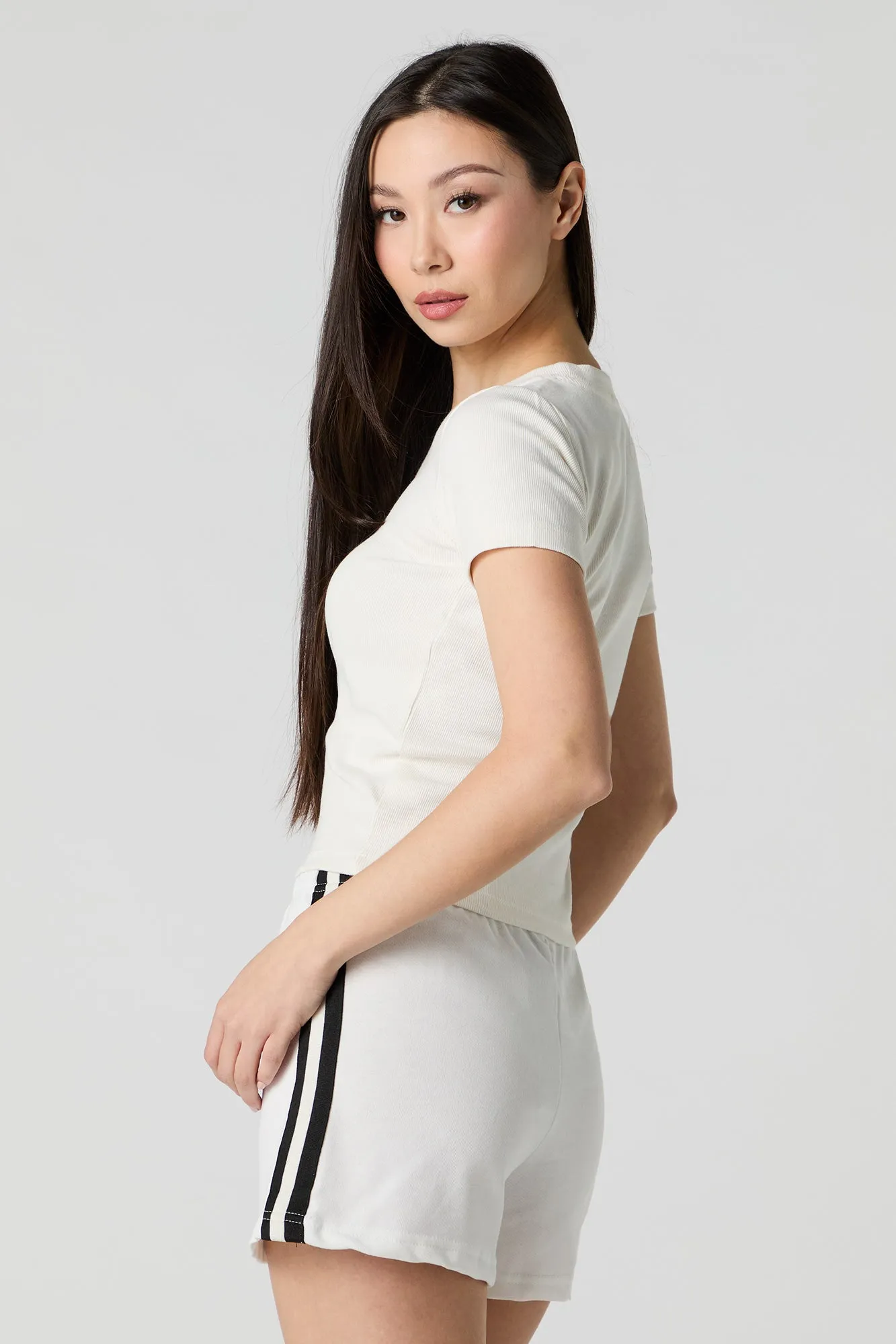 Side Striped Fleece Short
