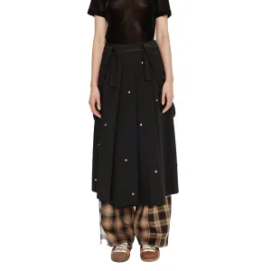 Song For The Mute Metal Bead Pleated Skirt Black